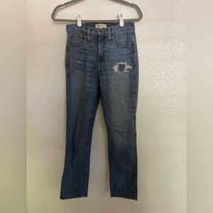Madewell Blue Distressed Skinny Jeans